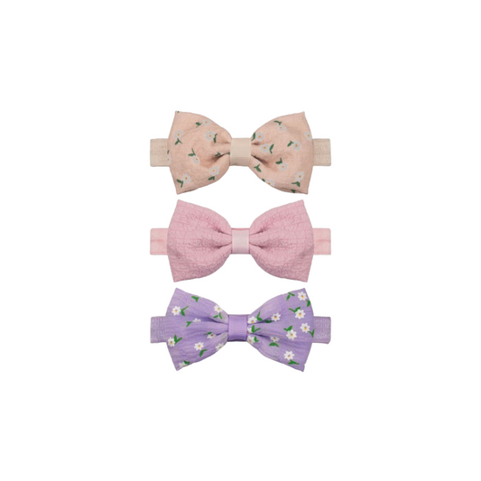 KHRISTIE® 3-PACK FLORAL & SOLID BOW HEADWRAPS