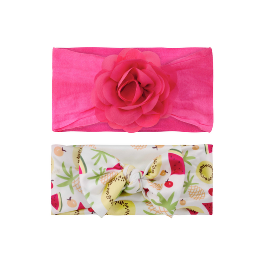 KHRISTIE® 2-PACK ROSE & FRUIT BOW HEADWRAPS