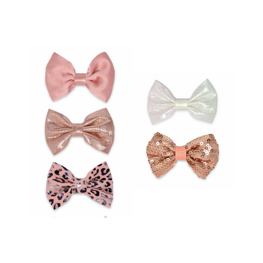 KHRISTIE® 5-PACK ASSORTED TEXTURED BOW HAIR CLIPS